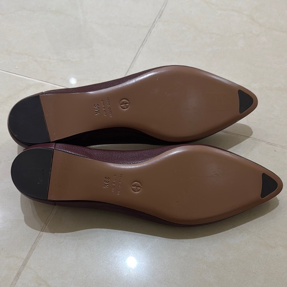 Giorgio Armani Elegant Burgundy Pebble Leather Loafers size 39.5 - Picture 4 of 7